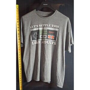 Nintendo Entertainment System Lets Settle This like Adults Gray T Shirt Size XL